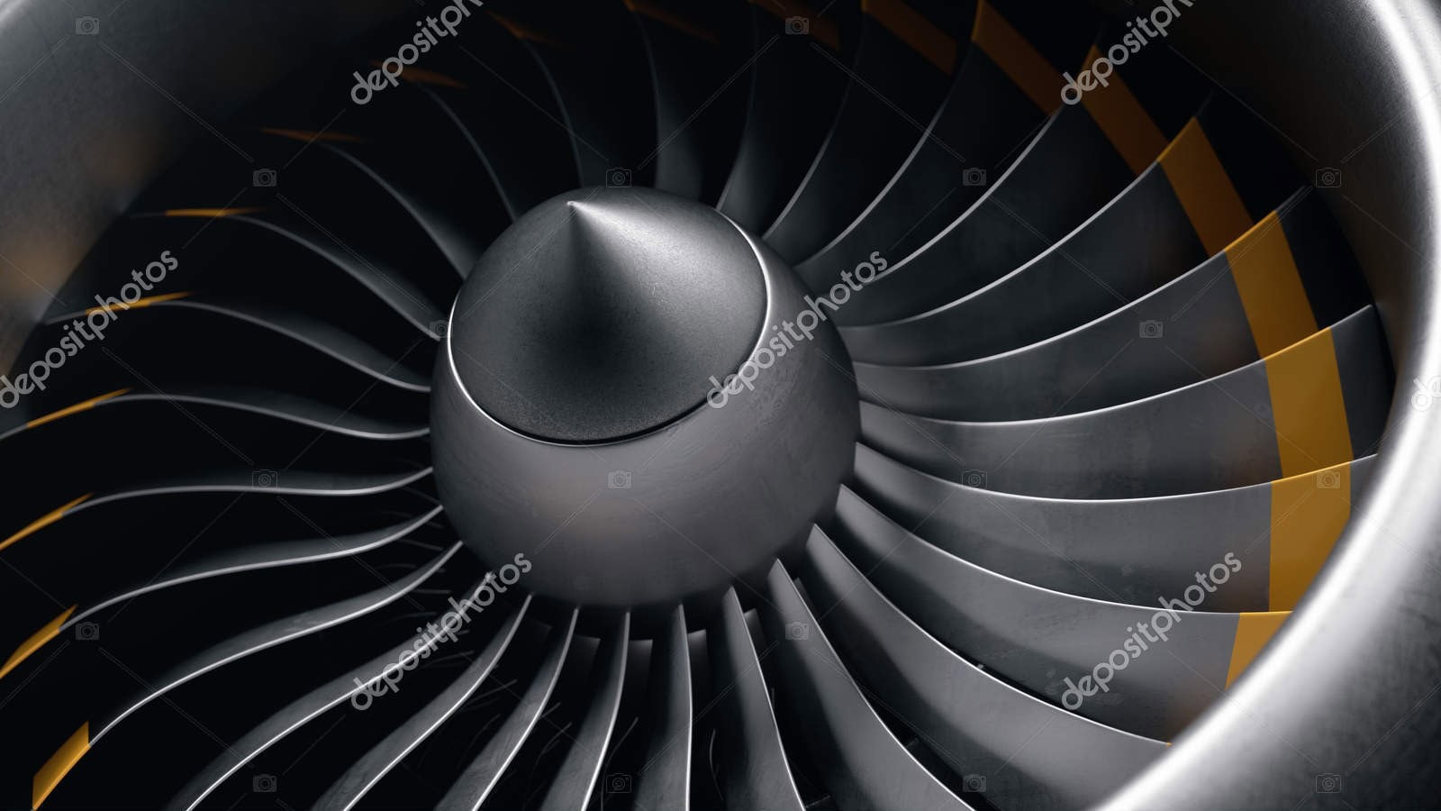 3d illustration of a jet engine